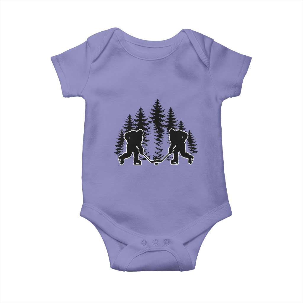 Funny Bigfoot Playing Ice Hockey Baby Onesie Cryptid Lover Gift - Wonder Print Shop
