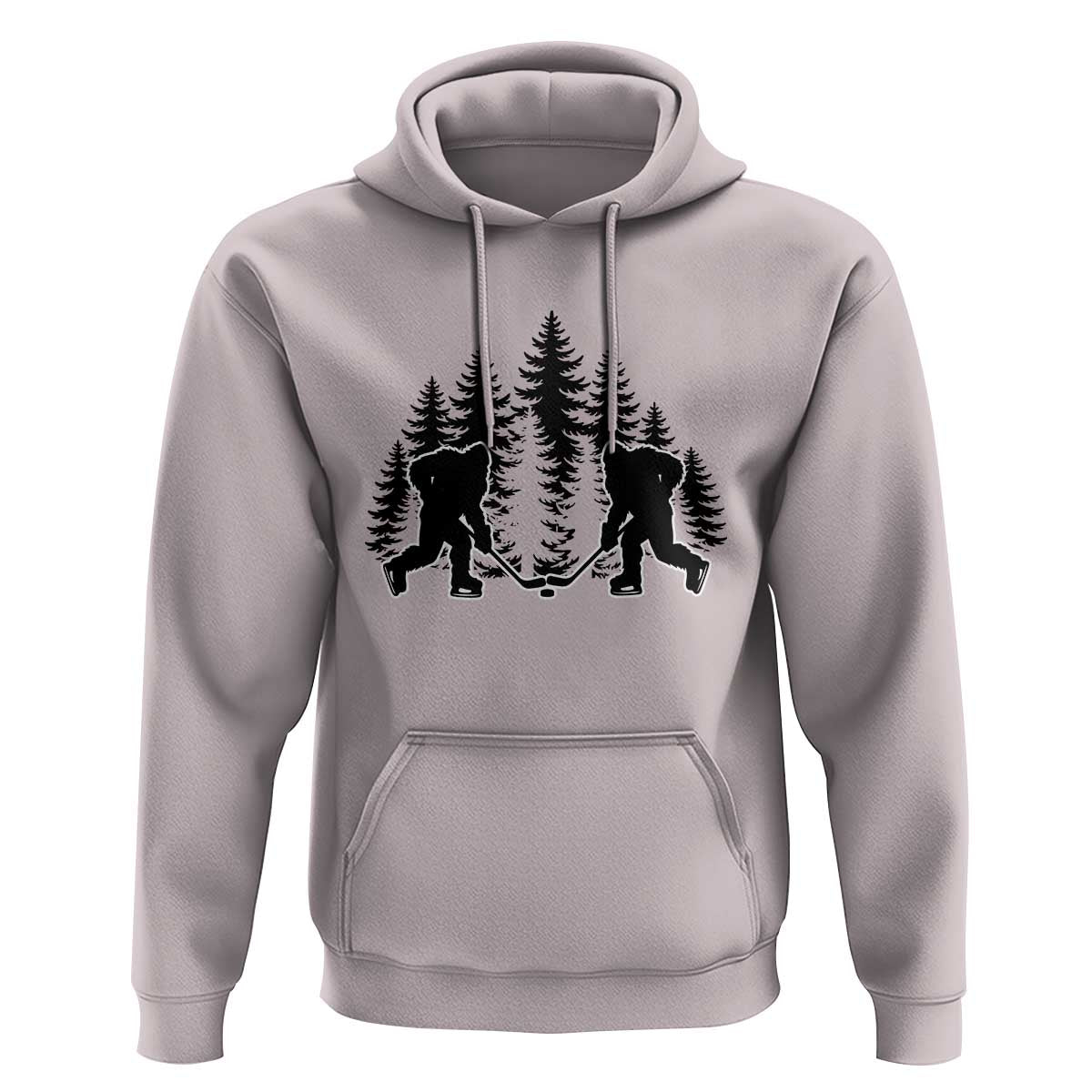 Funny Bigfoot Playing Ice Hockey Hoodie Cryptid Lover Gift - Wonder Print Shop