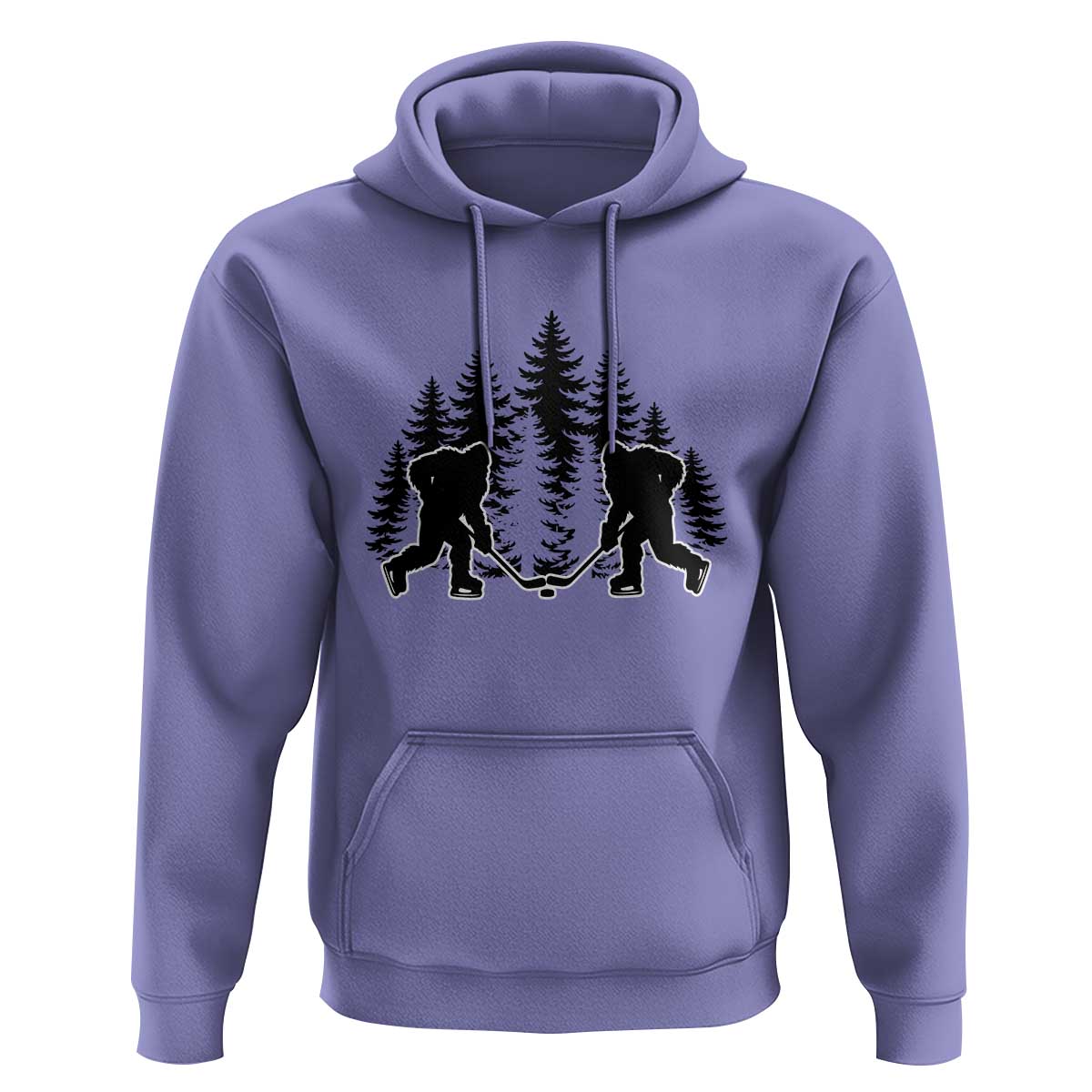 Funny Bigfoot Playing Ice Hockey Hoodie Cryptid Lover Gift - Wonder Print Shop