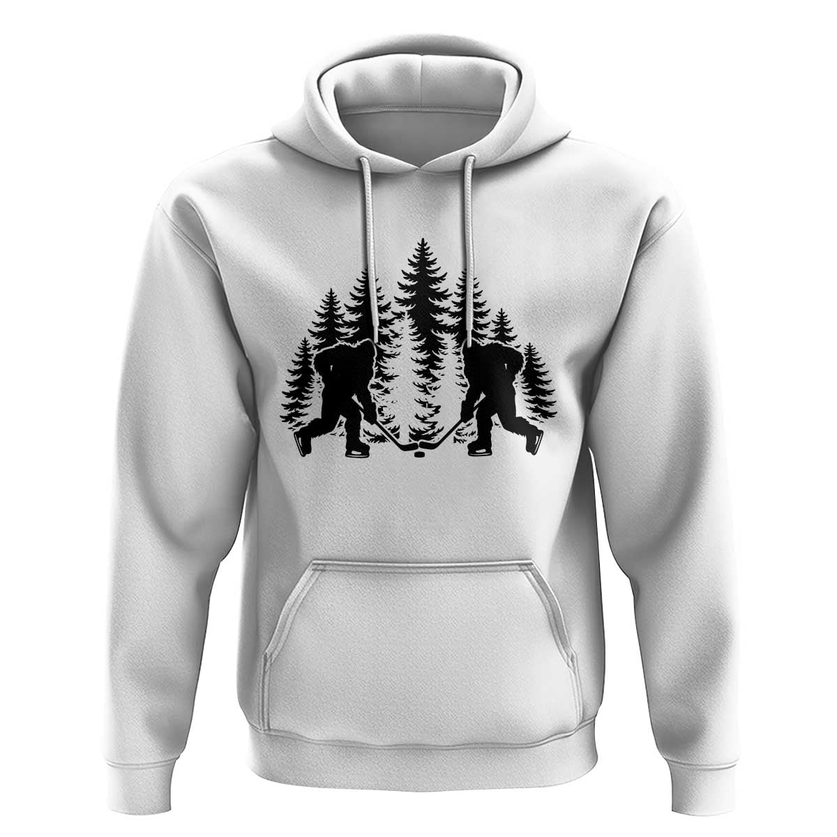 Funny Bigfoot Playing Ice Hockey Hoodie Cryptid Lover Gift - Wonder Print Shop