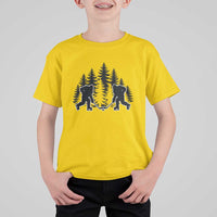 Funny Bigfoot Playing Ice Hockey T Shirt For Kid Cryptid Lover Gift - Wonder Print Shop