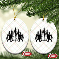 Funny Bigfoot Playing Ice Hockey Ceramic Ornament Cryptid Lover Gift - Wonder Print Shop