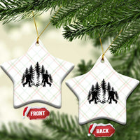Funny Bigfoot Playing Ice Hockey Ceramic Ornament Cryptid Lover Gift - Wonder Print Shop