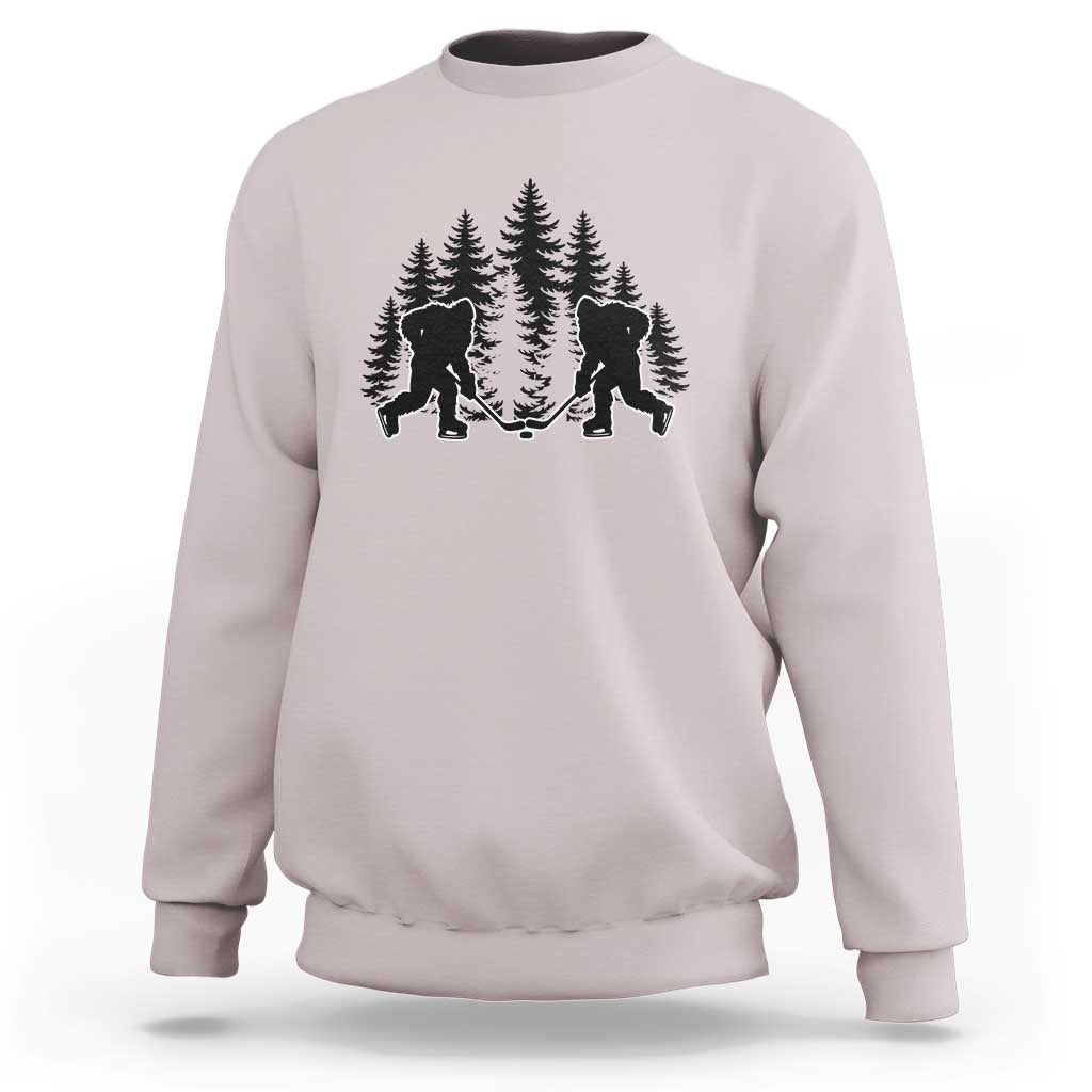 Funny Bigfoot Playing Ice Hockey Sweatshirt Cryptid Lover Gift - Wonder Print Shop