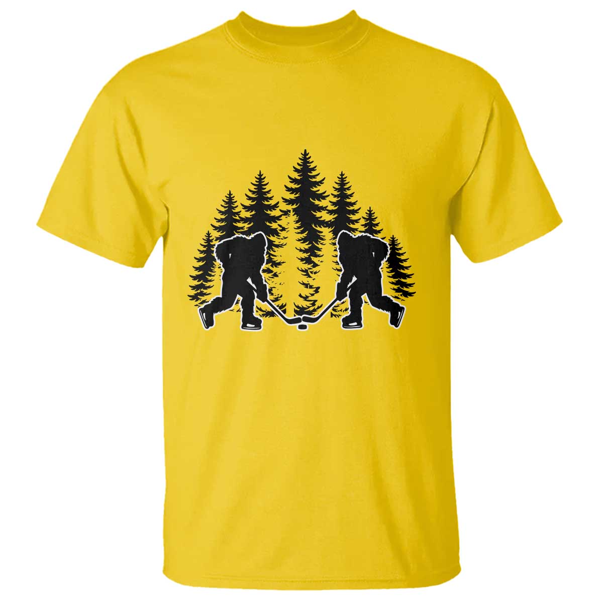Funny Bigfoot Playing Ice Hockey T Shirt Cryptid Lover Gift - Wonder Print Shop