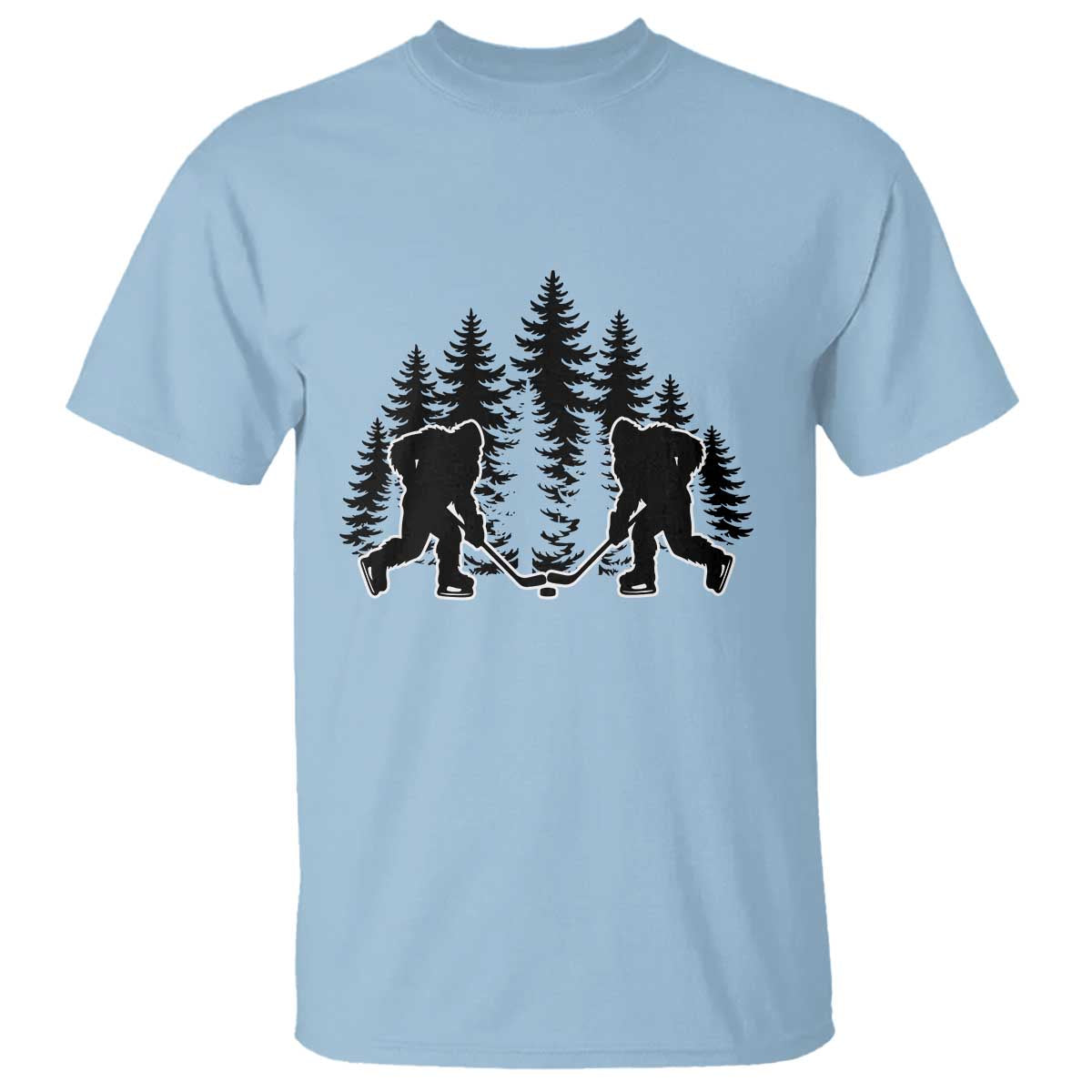 Funny Bigfoot Playing Ice Hockey T Shirt Cryptid Lover Gift - Wonder Print Shop