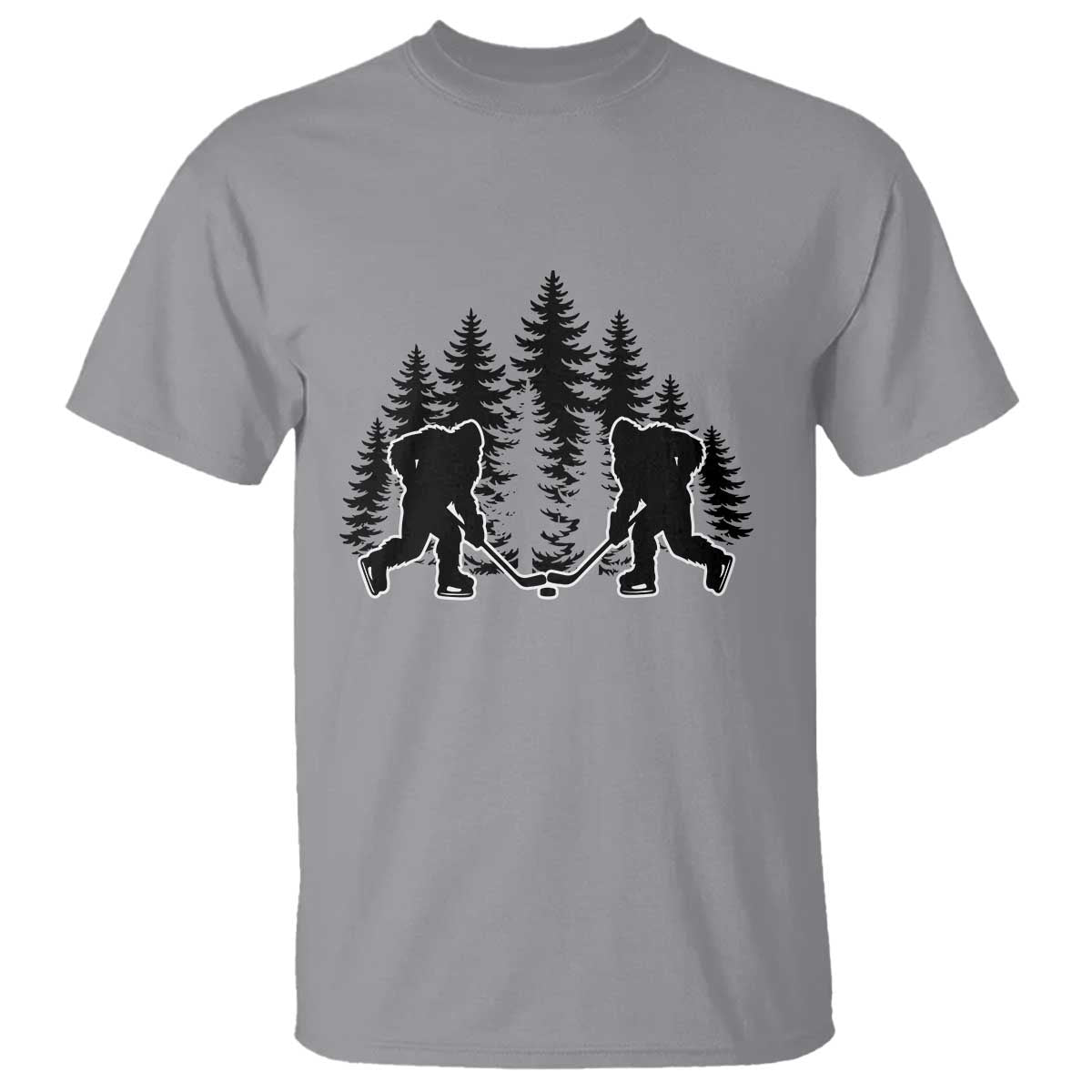Funny Bigfoot Playing Ice Hockey T Shirt Cryptid Lover Gift - Wonder Print Shop