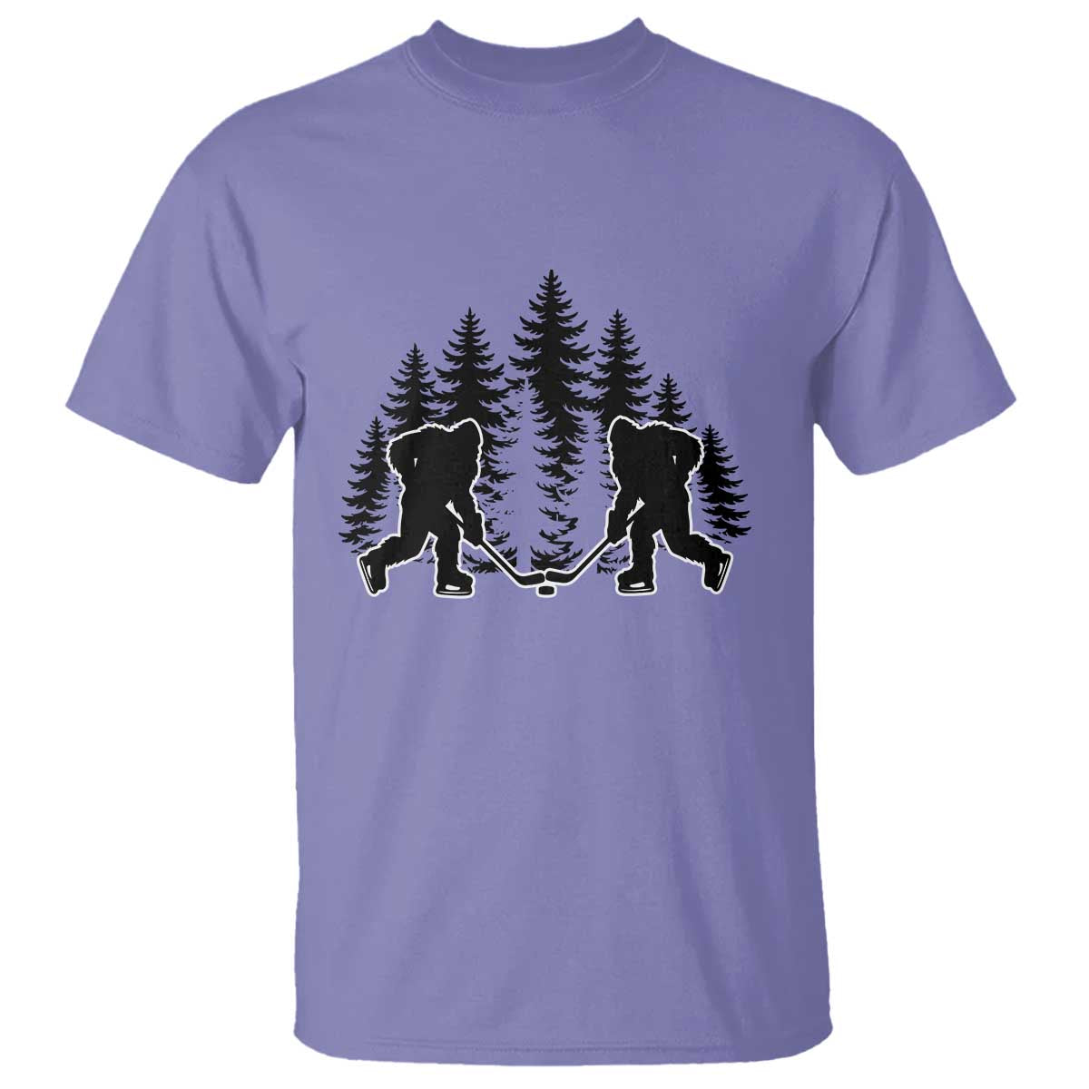 Funny Bigfoot Playing Ice Hockey T Shirt Cryptid Lover Gift - Wonder Print Shop