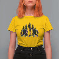 Funny Bigfoot Playing Ice Hockey T Shirt For Women Cryptid Lover Gift - Wonder Print Shop