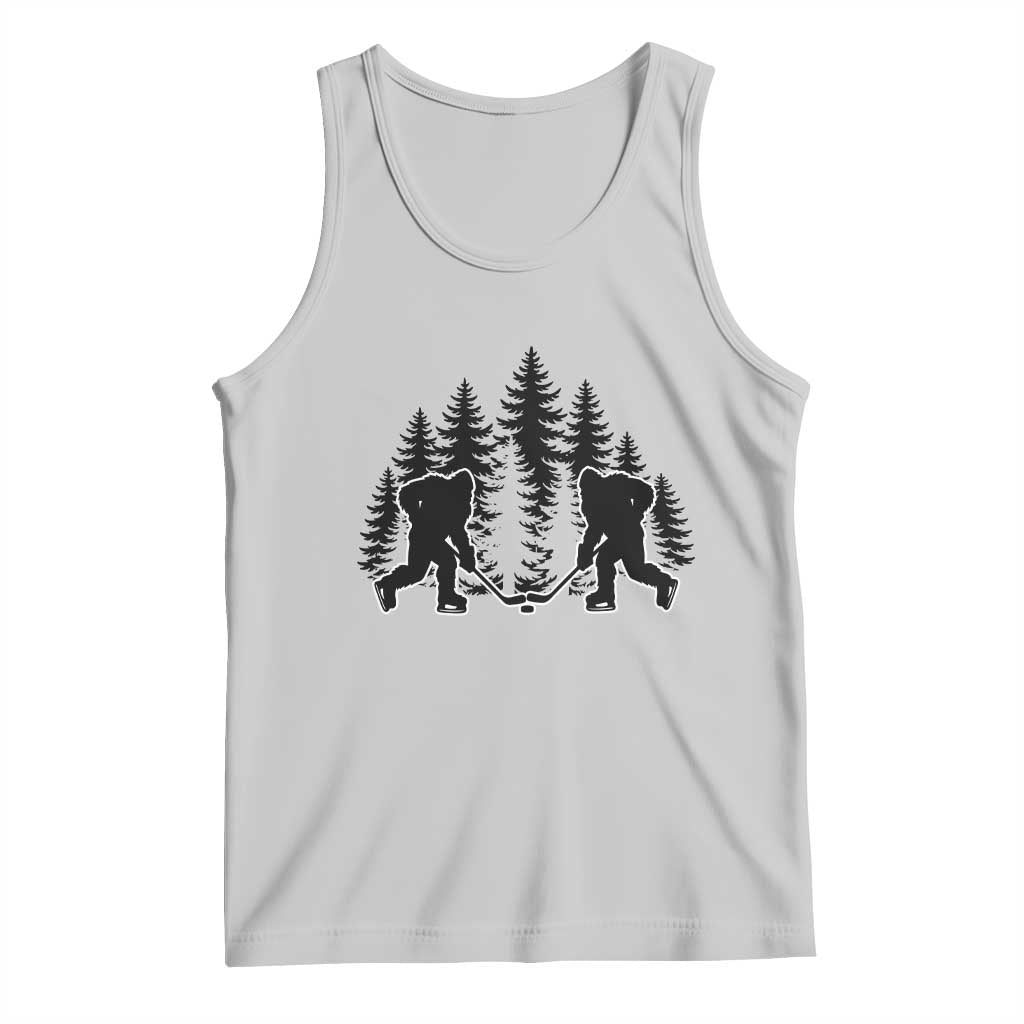Funny Bigfoot Playing Ice Hockey Tank Top Cryptid Lover Gift - Wonder Print Shop