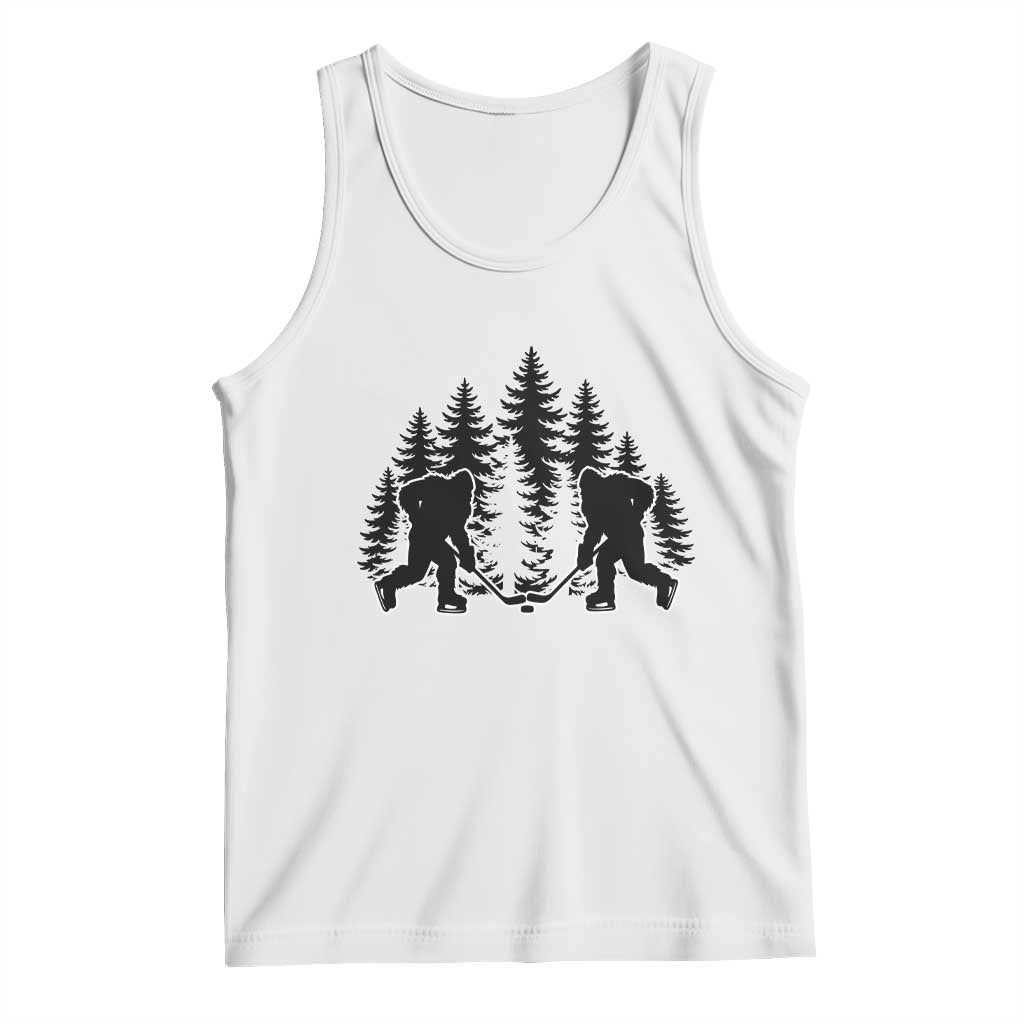 Funny Bigfoot Playing Ice Hockey Tank Top Cryptid Lover Gift - Wonder Print Shop