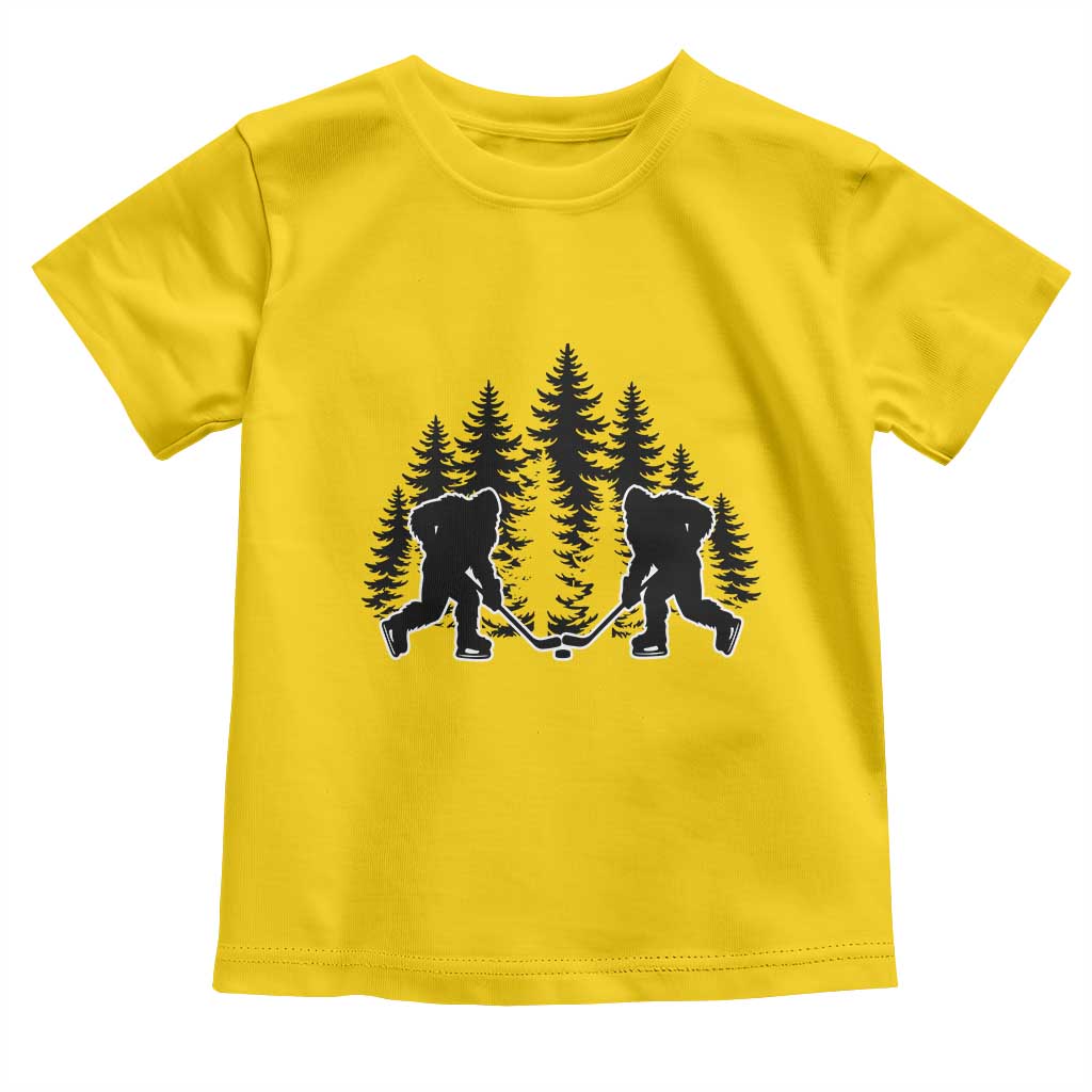 Funny Bigfoot Playing Ice Hockey Toddler T Shirt Cryptid Lover Gift - Wonder Print Shop