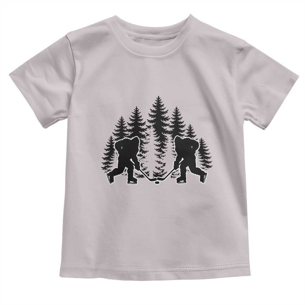 Funny Bigfoot Playing Ice Hockey Toddler T Shirt Cryptid Lover Gift - Wonder Print Shop