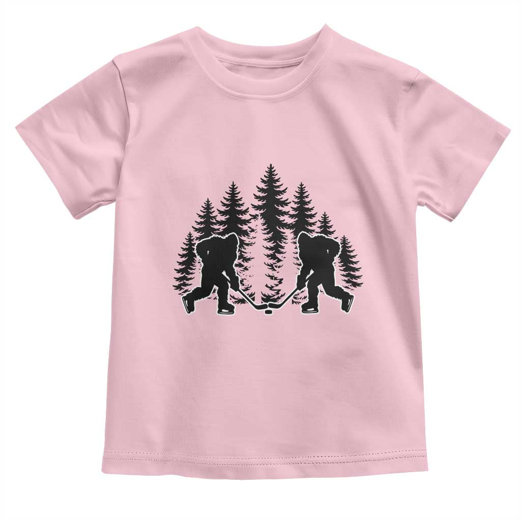 Funny Bigfoot Playing Ice Hockey Toddler T Shirt Cryptid Lover Gift - Wonder Print Shop