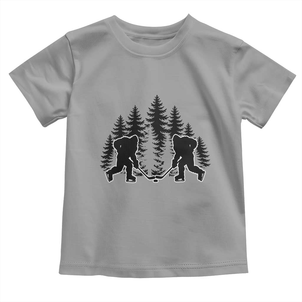 Funny Bigfoot Playing Ice Hockey Toddler T Shirt Cryptid Lover Gift - Wonder Print Shop