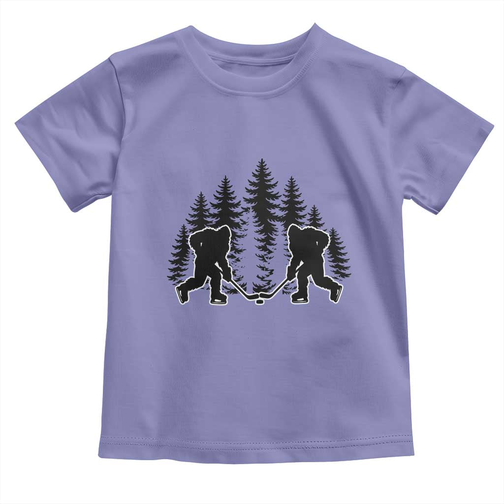 Funny Bigfoot Playing Ice Hockey Toddler T Shirt Cryptid Lover Gift - Wonder Print Shop