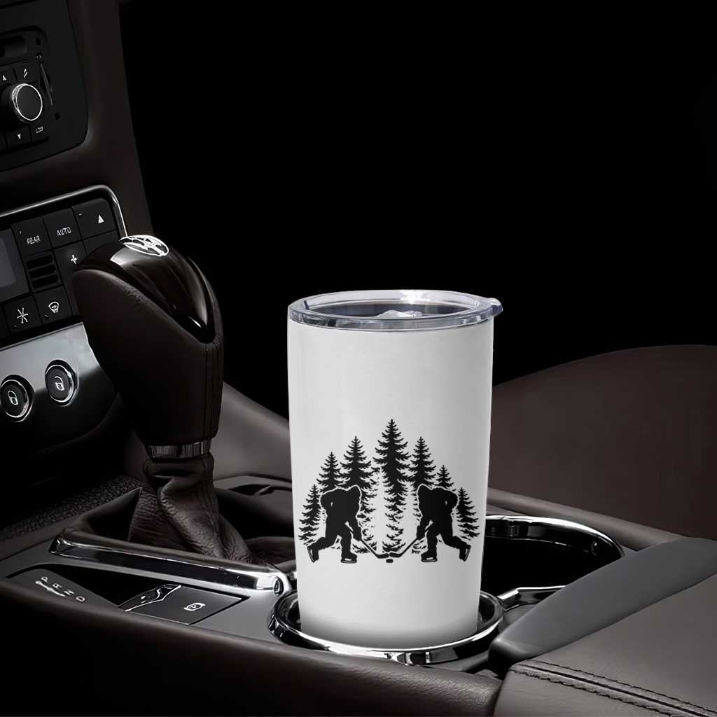 Funny Bigfoot Playing Ice Hockey Tumbler Cup Cryptid Lover Gift - Wonder Print Shop