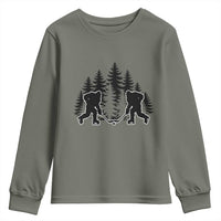 Funny Bigfoot Playing Ice Hockey Youth Sweatshirt Cryptid Lover Gift - Wonder Print Shop