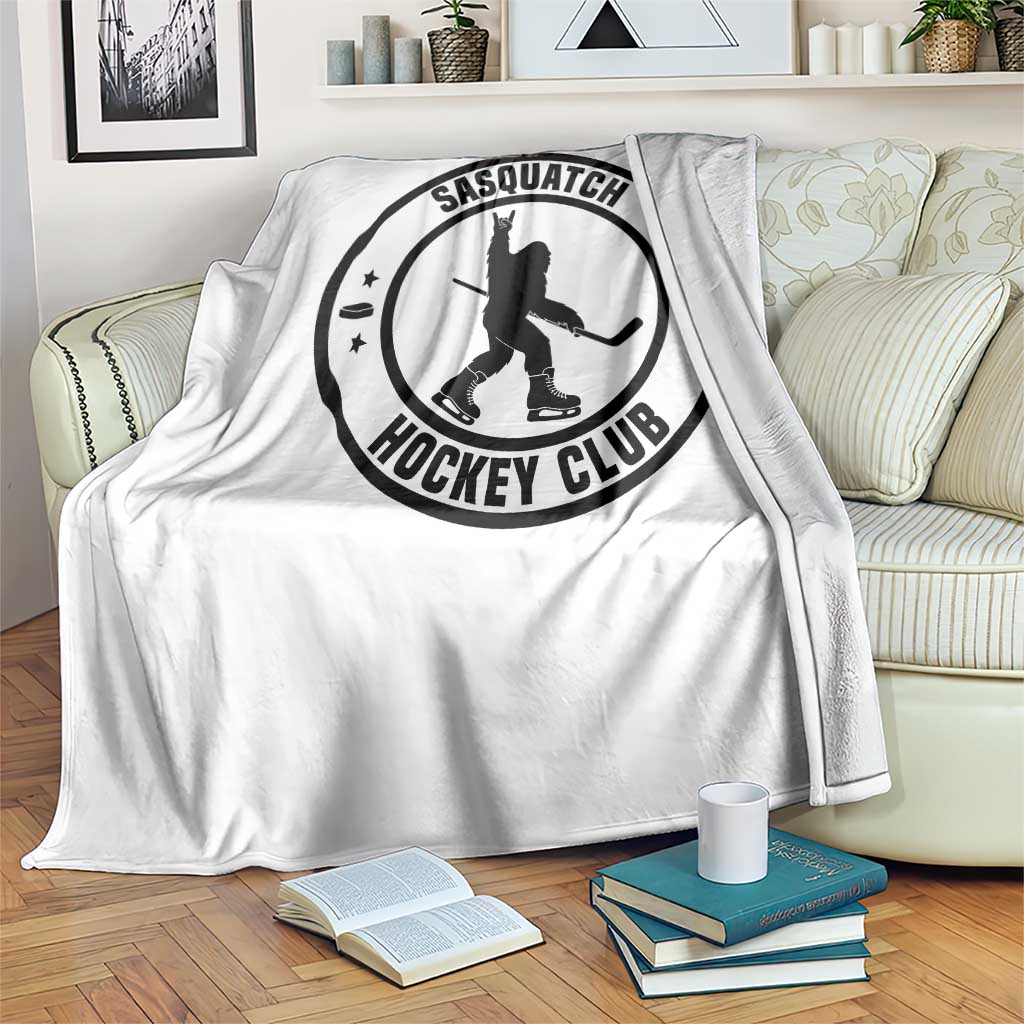 Legendary Sasquatch Hockey Club Throw Blanket Funny Ice Hockey Gift - Wonder Print Shop