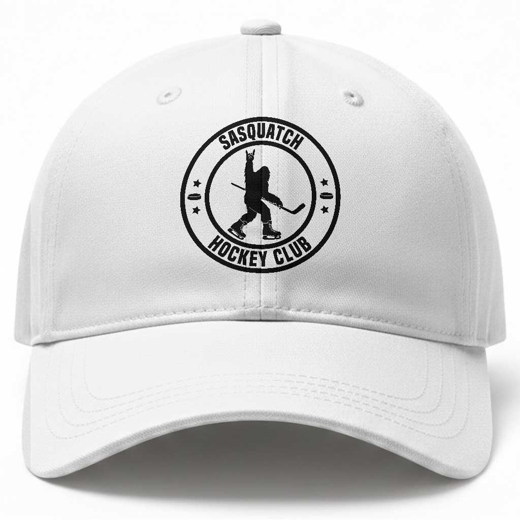 Legendary Sasquatch Hockey Club Baseball Cap Funny Ice Hockey Gift