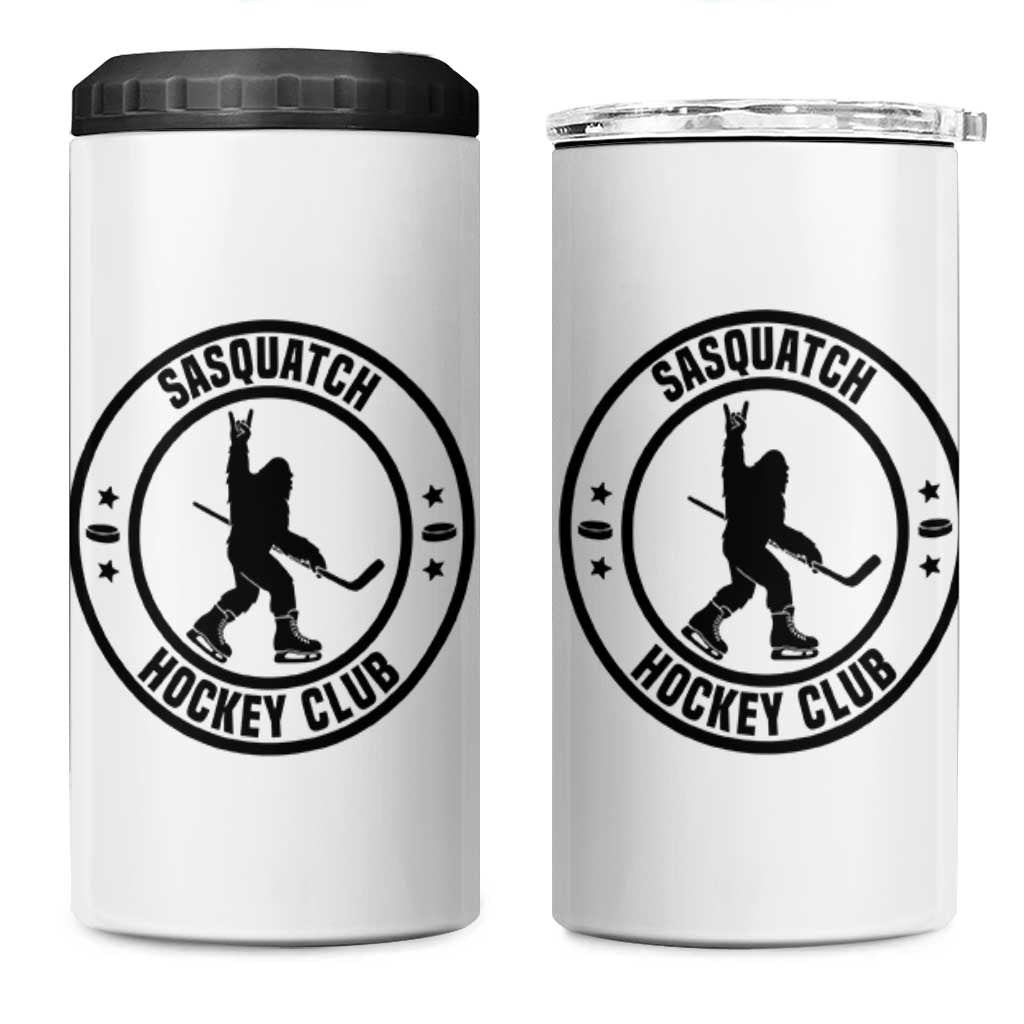 Legendary Sasquatch Hockey Club 4 in 1 Can Cooler Tumbler Funny Ice Hockey Gift - Wonder Print Shop