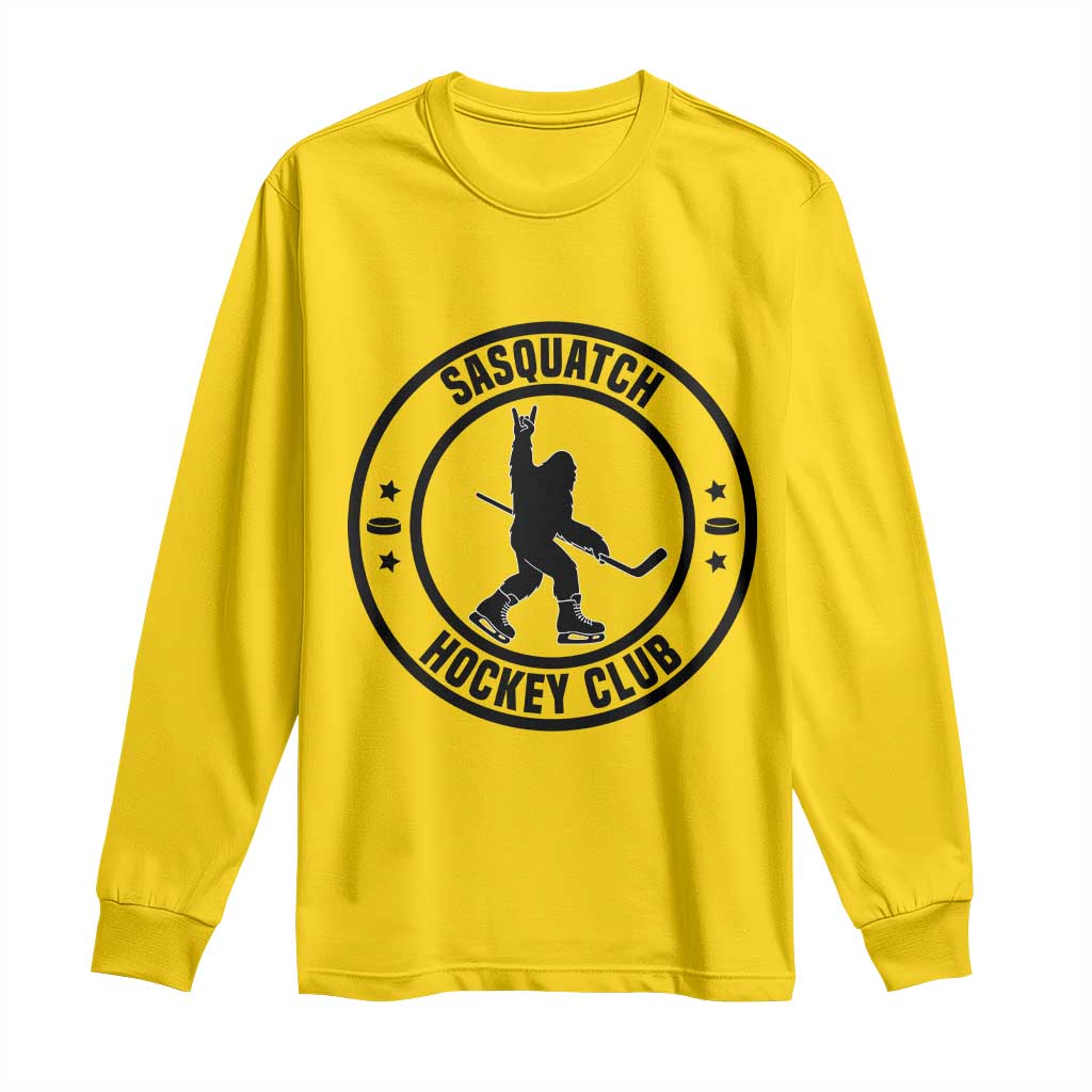 Legendary Sasquatch Hockey Club Long Sleeve Shirt Funny Ice Hockey Gift - Wonder Print Shop