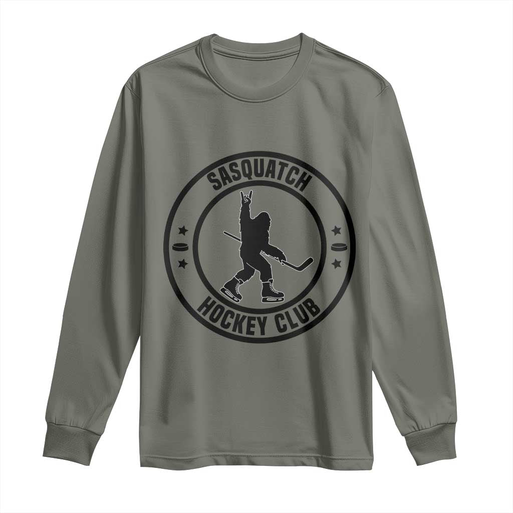 Legendary Sasquatch Hockey Club Long Sleeve Shirt Funny Ice Hockey Gift - Wonder Print Shop