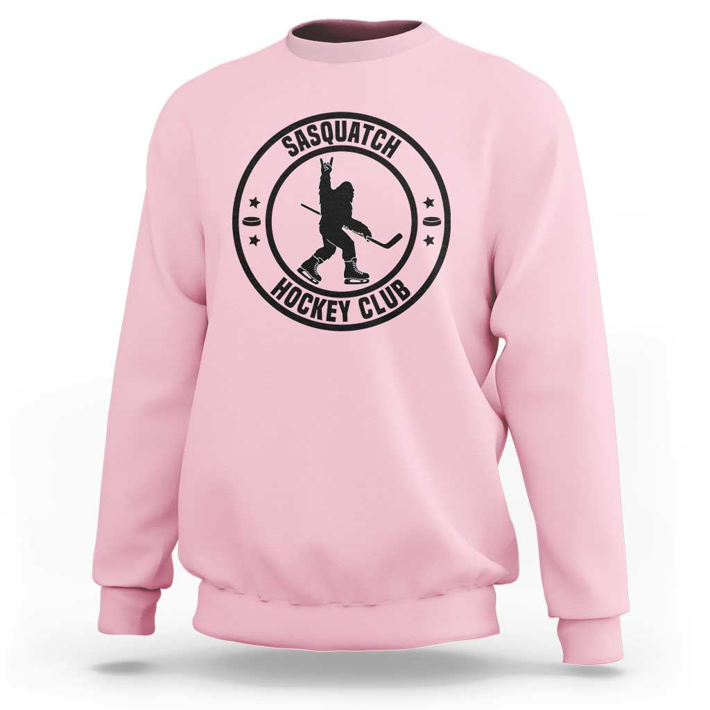 Legendary Sasquatch Hockey Club Sweatshirt Funny Ice Hockey Gift - Wonder Print Shop