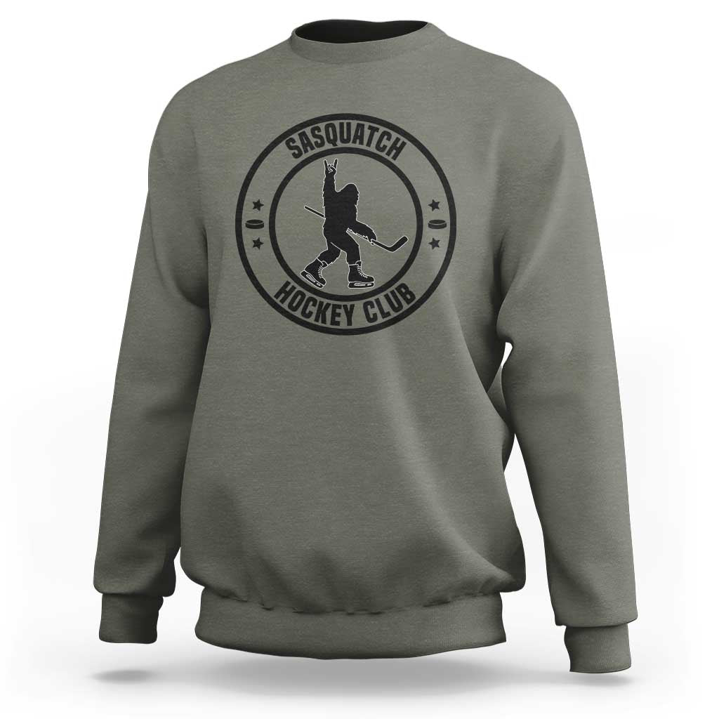 Legendary Sasquatch Hockey Club Sweatshirt Funny Ice Hockey Gift - Wonder Print Shop
