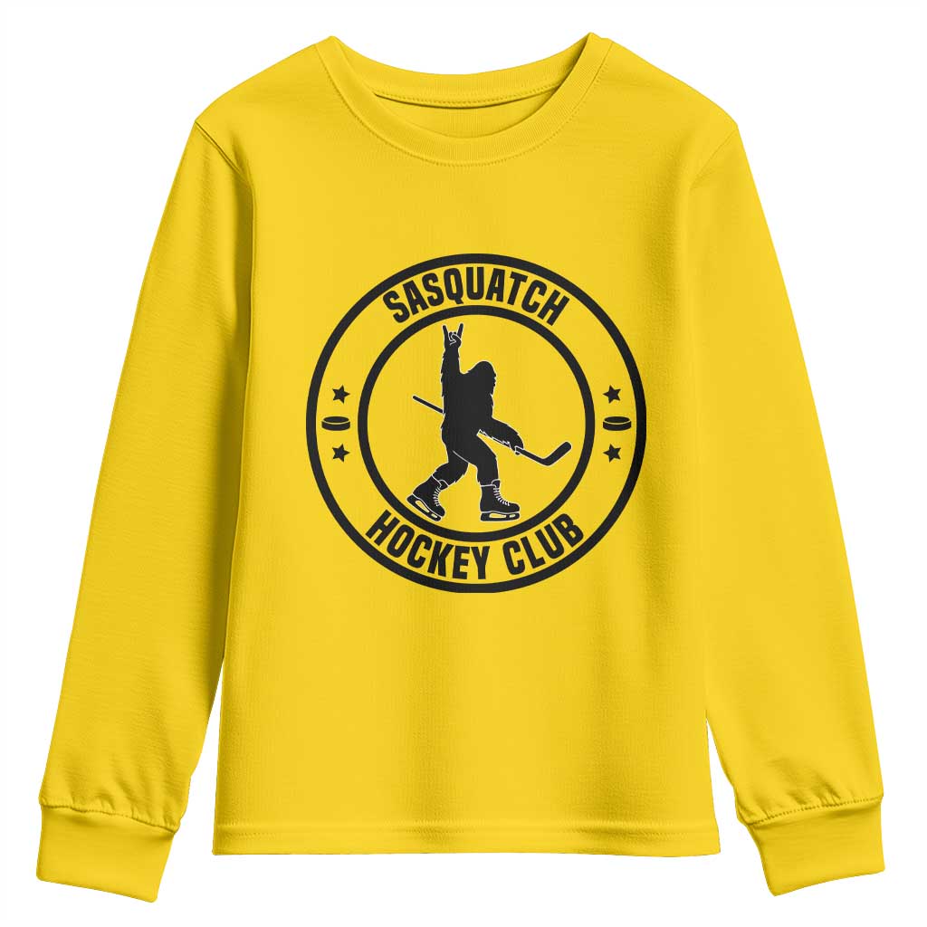 Legendary Sasquatch Hockey Club Youth Sweatshirt Funny Ice Hockey Gift - Wonder Print Shop