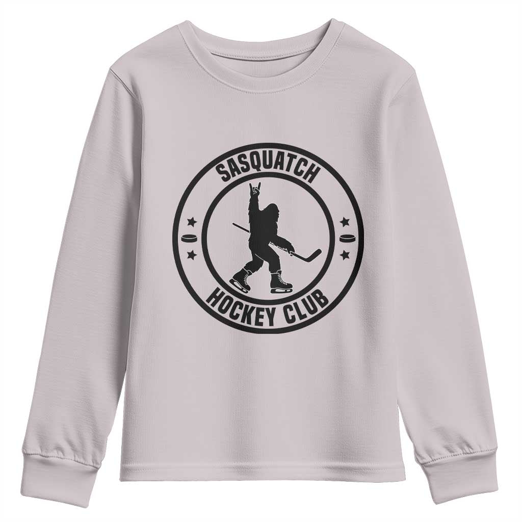 Legendary Sasquatch Hockey Club Youth Sweatshirt Funny Ice Hockey Gift - Wonder Print Shop