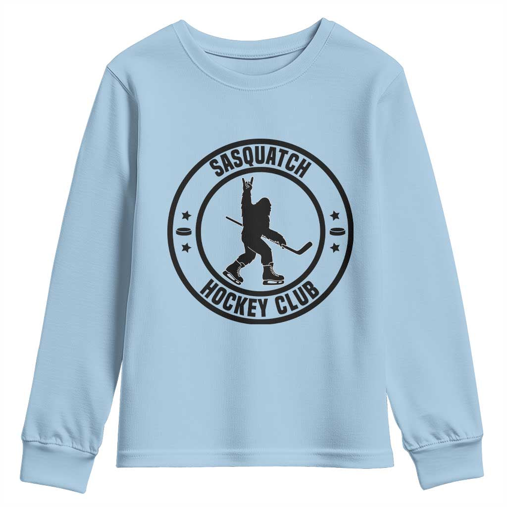 Legendary Sasquatch Hockey Club Youth Sweatshirt Funny Ice Hockey Gift - Wonder Print Shop