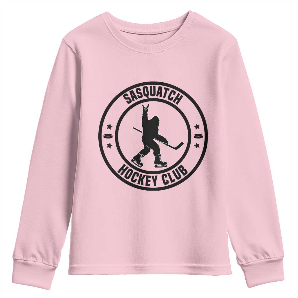 Legendary Sasquatch Hockey Club Youth Sweatshirt Funny Ice Hockey Gift - Wonder Print Shop