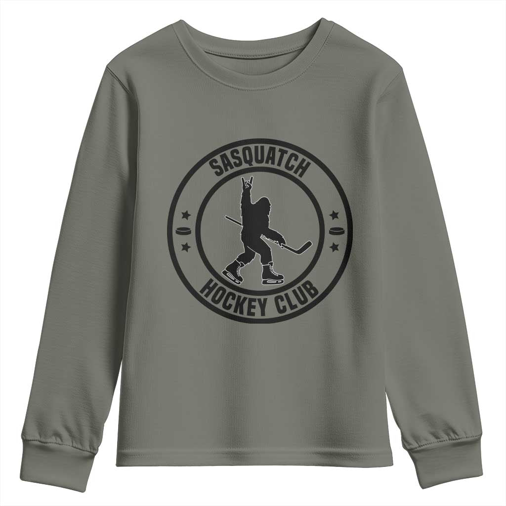 Legendary Sasquatch Hockey Club Youth Sweatshirt Funny Ice Hockey Gift - Wonder Print Shop
