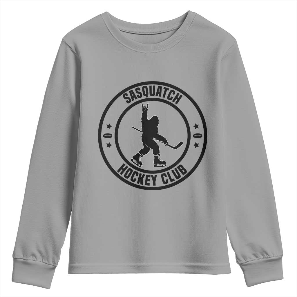 Legendary Sasquatch Hockey Club Youth Sweatshirt Funny Ice Hockey Gift - Wonder Print Shop