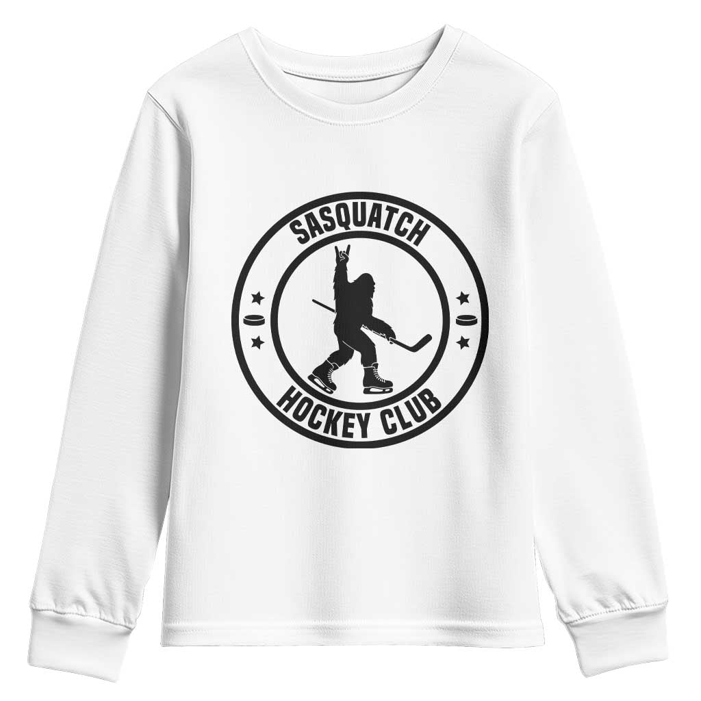 Legendary Sasquatch Hockey Club Youth Sweatshirt Funny Ice Hockey Gift - Wonder Print Shop