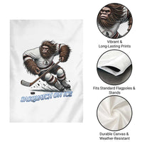 Sasquatch On Ice Garden Flag Funny Bigfoot Hockey Player Gift - Wonder Print Shop