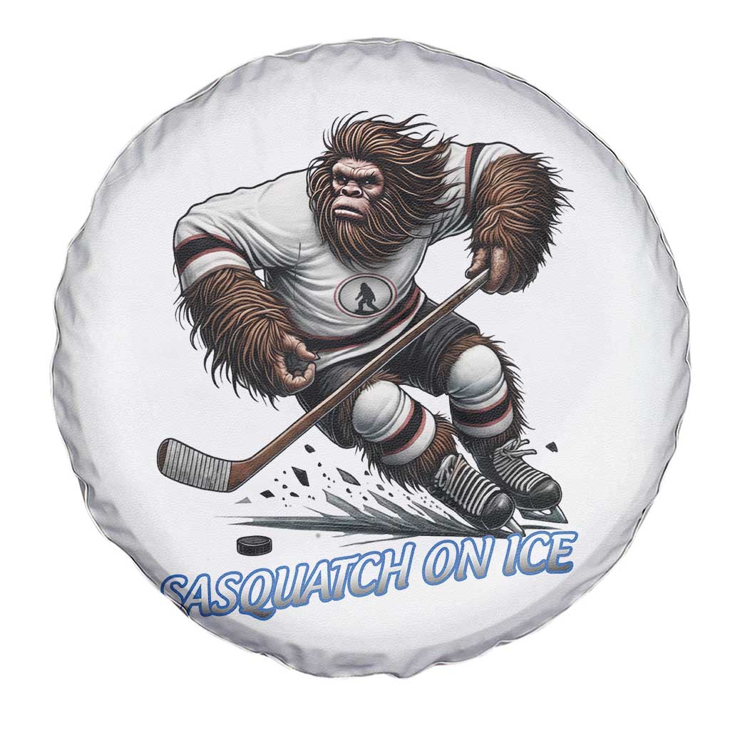 Sasquatch On Ice Spare Tire Cover Funny Bigfoot Hockey Player Gift - Wonder Print Shop