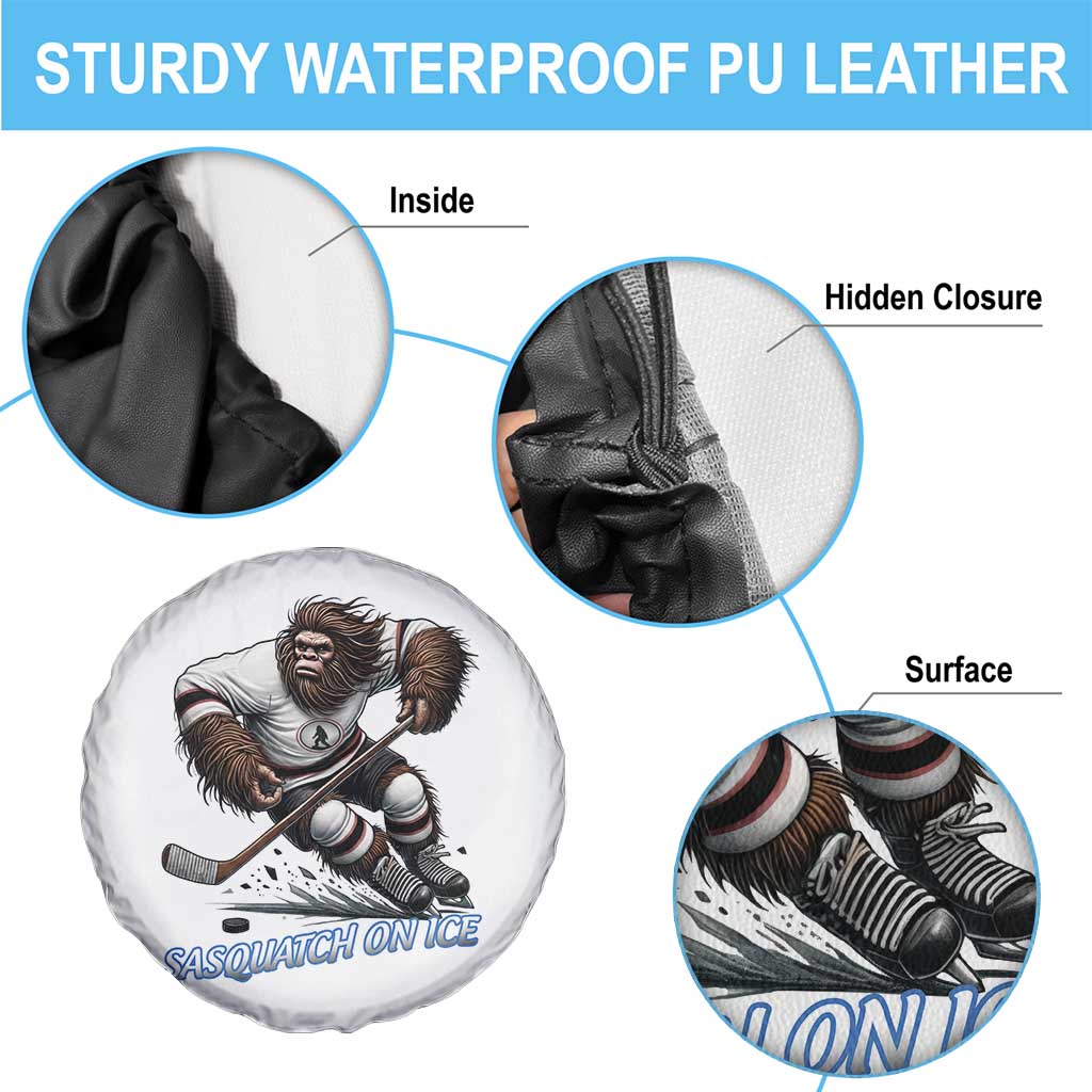 Sasquatch On Ice Spare Tire Cover Funny Bigfoot Hockey Player Gift - Wonder Print Shop