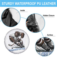 Sasquatch On Ice Spare Tire Cover Funny Bigfoot Hockey Player Gift - Wonder Print Shop