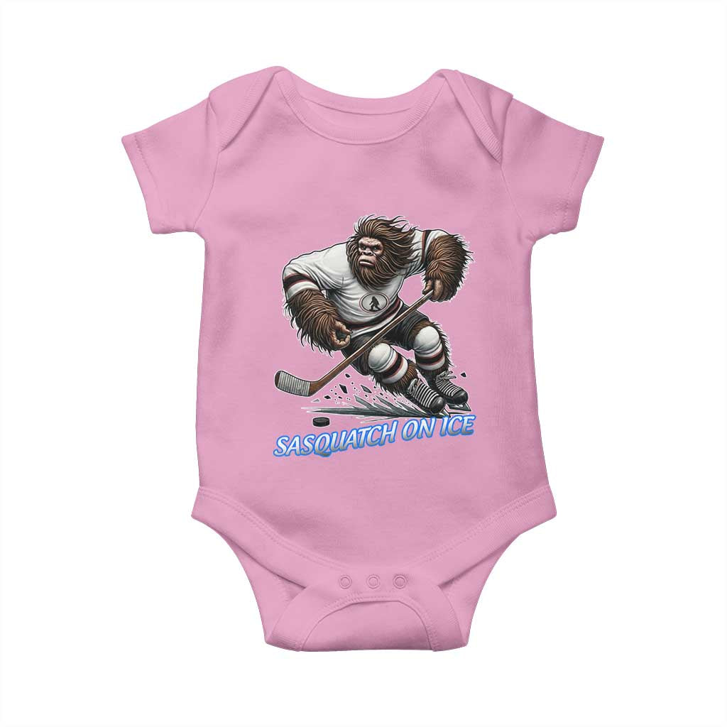Sasquatch On Ice Baby Onesie Funny Bigfoot Hockey Player Gift - Wonder Print Shop