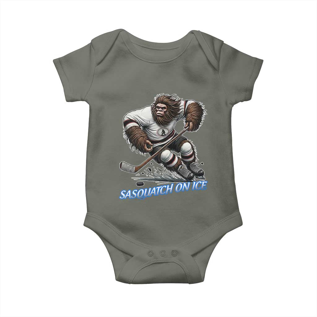 Sasquatch On Ice Baby Onesie Funny Bigfoot Hockey Player Gift - Wonder Print Shop