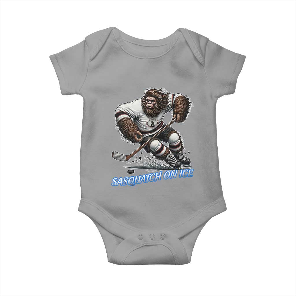 Sasquatch On Ice Baby Onesie Funny Bigfoot Hockey Player Gift - Wonder Print Shop