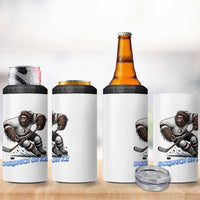 Sasquatch On Ice 4 in 1 Can Cooler Tumbler Funny Bigfoot Hockey Player Gift - Wonder Print Shop