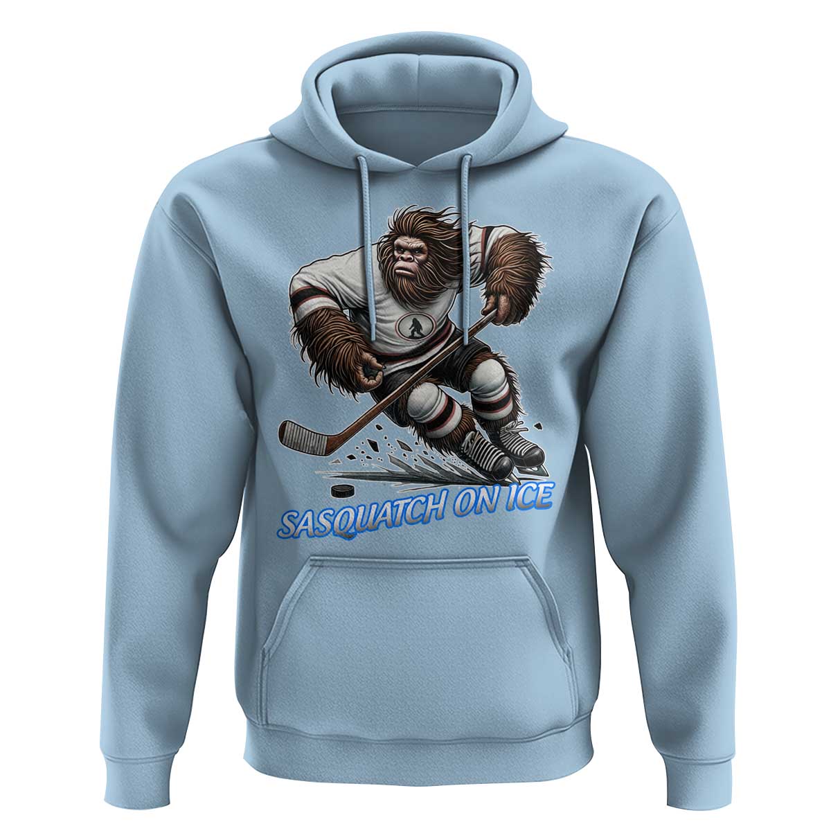 Sasquatch On Ice Hoodie Funny Bigfoot Hockey Player Gift - Wonder Print Shop