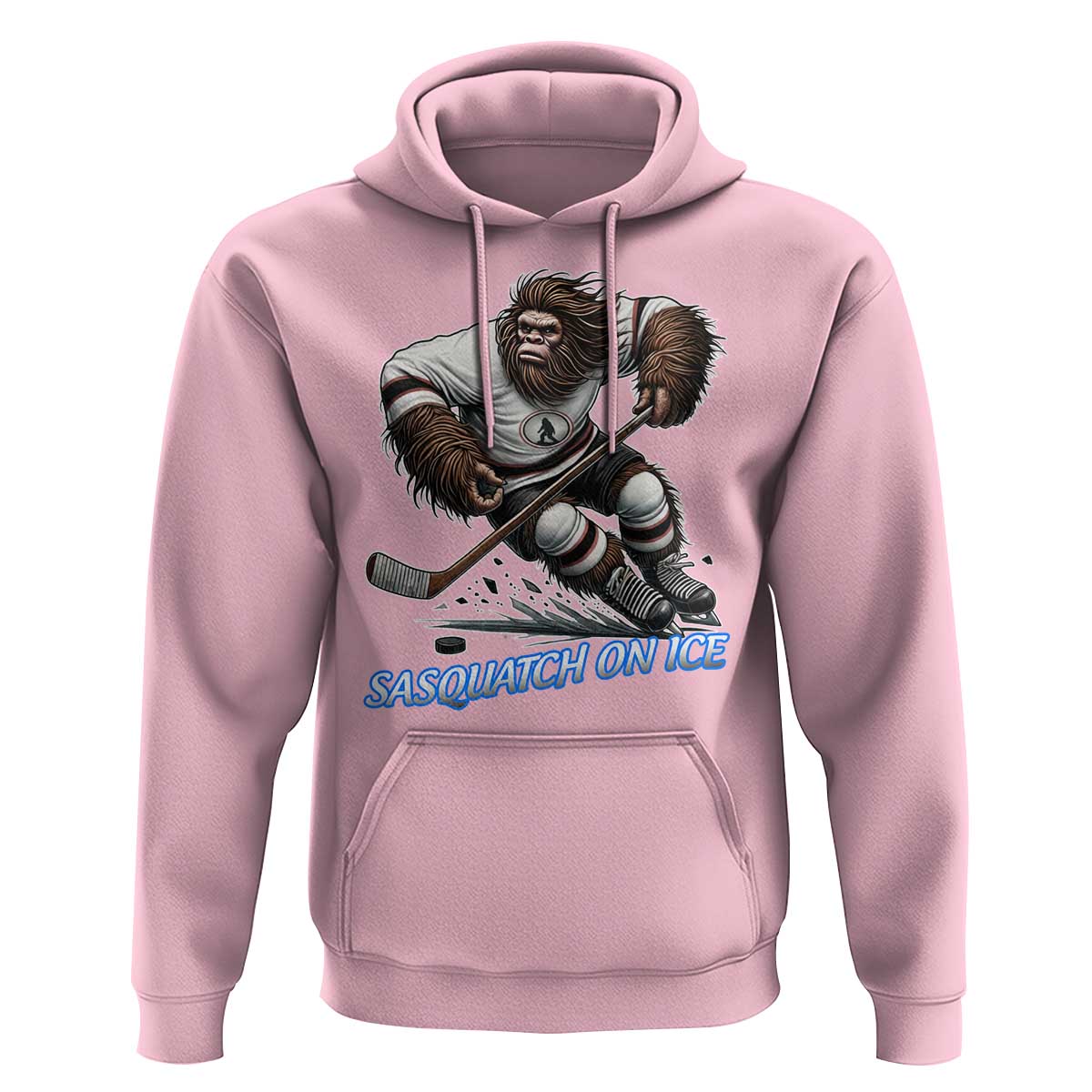 Sasquatch On Ice Hoodie Funny Bigfoot Hockey Player Gift - Wonder Print Shop