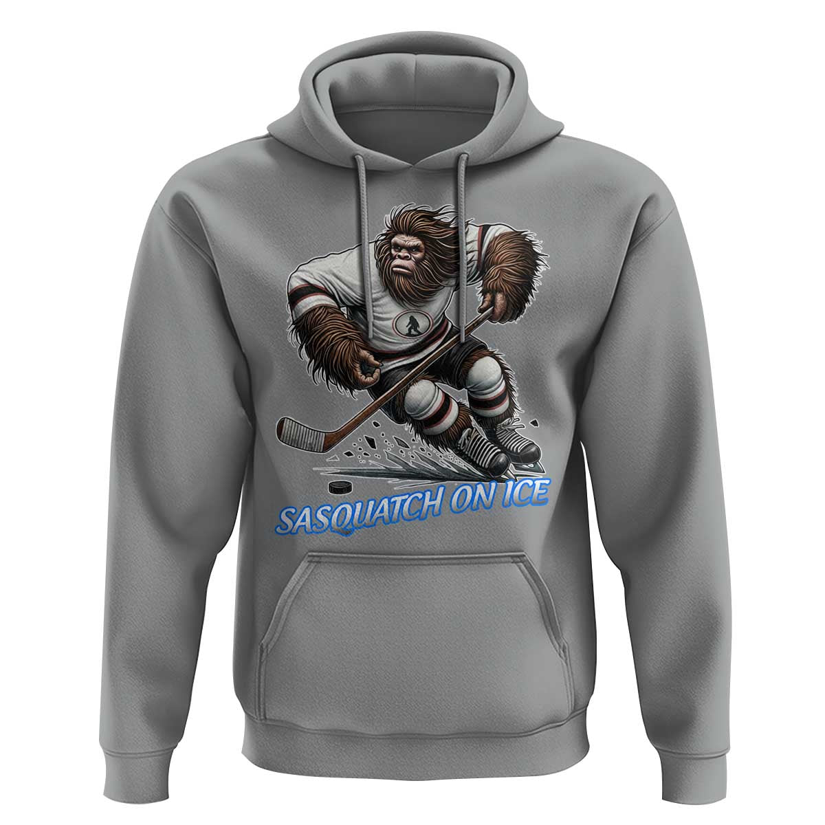 Sasquatch On Ice Hoodie Funny Bigfoot Hockey Player Gift - Wonder Print Shop