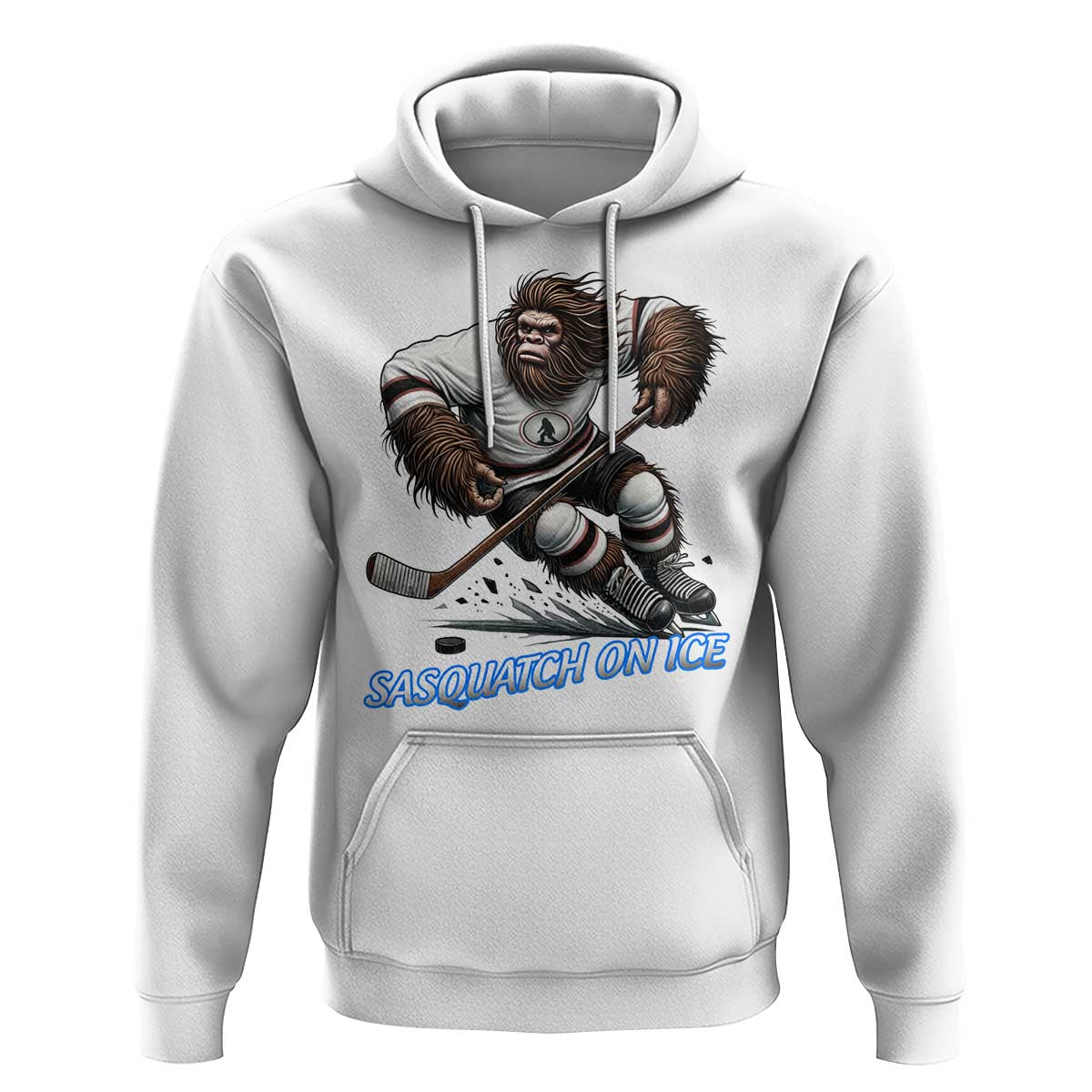 Sasquatch On Ice Hoodie Funny Bigfoot Hockey Player Gift - Wonder Print Shop