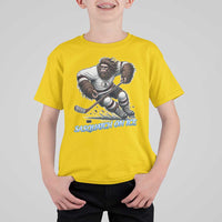 Sasquatch On Ice T Shirt For Kid Funny Bigfoot Hockey Player Gift - Wonder Print Shop