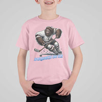 Sasquatch On Ice T Shirt For Kid Funny Bigfoot Hockey Player Gift - Wonder Print Shop